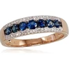 Diamond Sky Jewelry Auksinis žiedas su deimantais ir safyrais „Kamelija IV“
