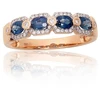 Diamond Sky Jewelry Auksinis žiedas su deimantais ir safyrais „Safyrų Gracija“