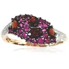 Diamond Sky Jewelry Auksinis žiedas su deimantais, rubinais ir granatais „Saulėta Simfonija II“
