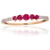 Diamond Sky Jewelry Auksinis žiedas su deimantais ir rubinais „Damaris II“