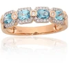 Diamond Sky Jewelry Auksinis žiedas su deimantais ir topazais „Žydra Karūna“