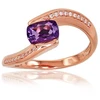 Diamond Sky Jewelry Auksinis žiedas su deimantais ir ametistais „Kometa VIII“