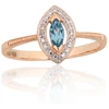 Diamond Sky Jewelry Auksinis žiedas su deimantais ir topazais „Vandenyno Spindesys“