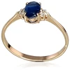 Diamond Sky Jewelry Auksinis žiedas su deimantais ir safyrais „Grakštumas VIII“