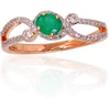 Diamond Sky Jewelry Auksinis žiedas su deimantais ir smaragdais „Je t'aime“