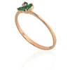 Diamond Sky Jewelry Auksinis žiedas su deimantais ir smaragdais „Miško Širdis“