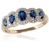 Diamond Sky Jewelry Auksinis žiedas su deimantais ir safyrais „Jenny“