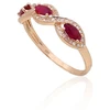 Diamond Sky Jewelry Auksinis žiedas su deimantais ir rubinais „Atėnė XI“