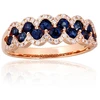 Diamond Sky Jewelry Auksinis žiedas su deimantais ir safyrais „Aukso Raštas XVI“