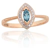 Diamond Sky Jewelry Auksinis žiedas su deimantais ir topazais „Vandenyno Spindesys“