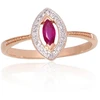 Diamond Sky Jewelry Auksinis žiedas su deimantais ir rubinais „Aleksandrija“