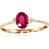 Diamond Sky Jewelry Auksinis žiedas su deimantais ir rubinais „Grakštumas VII“