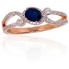 Diamond Sky Jewelry Auksinis žiedas su deimantais ir safyrais „Je t'aime III“