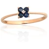 Diamond Sky Jewelry Auksinis žiedas su deimantais ir safyrais „Vidurnakčio Žiedas“
