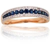 Diamond Sky Jewelry Auksinis žiedas su deimantais ir safyrais „Kamelija X“