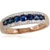 Diamond Sky Jewelry Auksinis žiedas su deimantais ir safyrais „Kamelija IV“