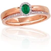 Diamond Sky Jewelry Auksinis žiedas su deimantais ir smaragdais „Je t'aime IV“