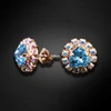 Diamond Sky Jewelry Auskarai „Bermuda Triangle IV (Aquamarine Mėlyna)“ su Swarovski® kristalais