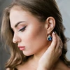Diamond Sky Jewelry Auskarai „Celestial Drop III (Bermuda Mėlyna)“ su Swarovski® kristalais