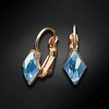 Diamond Sky Jewelry Auskarai „Crystal Rhombus IV (Aquamarine Mėlyna)“ su Swarovski® kristalais
