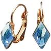 Diamond Sky Jewelry Auskarai „Crystal Rhombus IV (Aquamarine Mėlyna)“ su Swarovski® kristalais