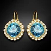 Diamond Sky Jewelry Auskarai „Glare III (Aquamarine Mėlyna)“ su Swarovski® kristalais