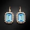 Diamond Sky Jewelry Auskarai „Lourdes II (Aquamarine Mėlyna)“ su Swarovski® kristalais