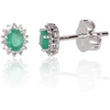 Diamond Sky Jewelry Auksiniai auskarai su deimantais ir smaragdais „Ferro III“