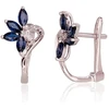 Diamond Sky Jewelry Auksiniai auskarai su deimantais ir safyrais „Crystallite II“