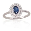 Diamond Sky Jewelry Auksinis žiedas su deimantais ir safyrais „Romance“