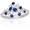 Diamond Sky Jewelry Auksinis žiedas su deimantais ir safyrais „Lunar Symphony“