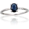 Diamond Sky Jewelry Auksinis žiedas su deimantais ir safyrais „Grakštumas IV“