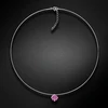 Diamond Sky Jewelry Nematomas sidabrinis pakabukas „Invisible (Rubellite)“ su Swarovski® kristalu