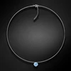 Diamond Sky Jewelry (Išskirtinis) Nematomasis sidabrinis pakabukas (Arctic Mėlyna) su Swarovski Zirconia Pure Brilliance kristalu