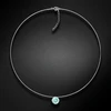 Diamond Sky Jewelry (Išskirtinis) Nematomasis sidabrinis pakabukas (Frosty Mint) su Swarovski Zirconia Pure Brilliance kristalu