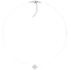 Diamond Sky Jewelry (Išskirtinis) Nematomasis sidabrinis pakabukas (Silk Baltas) su Swarovski Zirconia Pure Brilliance kristalu