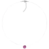 Diamond Sky Jewelry Nematomas sidabrinis pakabukas „Invisible (Rubellite)“ su Swarovski® kristalu