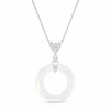 Diamond Sky Jewelry Kaklo papuošalas moterims DiamondSky „Cosmic Ring (Baltas Opal)“ su Swarovski kristalais