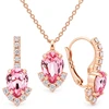 Diamond Sky Jewelry Papuošalų rinkinys moterims „Leonora II (Light Rose)“ su Preciosa® kristalais