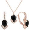 Diamond Sky Jewelry Papuošalų rinkinys moterims „Leonora II (Jet)“ su Preciosa® kristalais