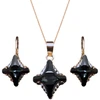 Diamond Sky Jewelry Papuošalų rinkinys moterims „Crystal Rhombus II (Graphite Lite Chrome)“ su Swarovski® kristalais