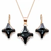Diamond Sky Jewelry Papuošalų rinkinys moterims „Crystal Rhombus II (Graphite Lite Chrome)“ su Swarovski® kristalais
