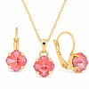 Diamond Sky Jewelry Papuošalų rinkinys moterims „Magical Square (Maroon Ignite)“ su Swarovski® kristalais