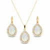 Diamond Sky Jewelry Papuošalų rinkinys moterims „Celestial Drop (Baltas Opal)“ su Swarovski® kristalais