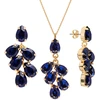 Diamond Sky Jewelry Papuošalų rinkinys moterims „Amber II (Dark Indigo)“ su Preciosa® kristalais