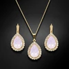 Diamond Sky Jewelry Papuošalų rinkinys moterims „Celestial Drop (Rose Vanduo Opal)“ su Swarovski® kristalais