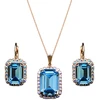 Diamond Sky Jewelry Papuošalų rinkinys moterims „Lourdes (Aquamarine)“ su Swarovski® kristalais