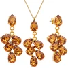 Diamond Sky Jewelry Papuošalų rinkinys moterims „Amber II (Light Amber)“ su Preciosa® kristalais