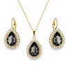 Diamond Sky Jewelry Papuošalų rinkinys moterims „Celestial Drop (Sidabrinis Night)“ su Swarovski® kristalais