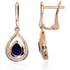 Diamond Sky Jewelry Auksiniai auskarai su deimantais ir safyrais „Royal III“